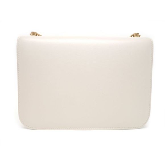 Saint Laurent Leather Bag BLANC Calf Shoulder Paris Carre VINTAGE - Picture 1 of 2